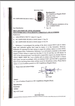 Nigerian Army memo 1
