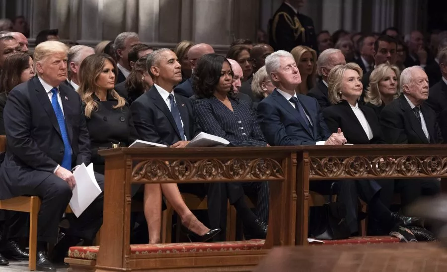 ExPresidents at George Bushs funeral