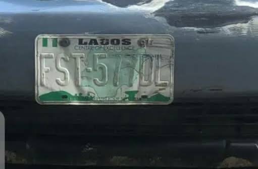 Faded number plate