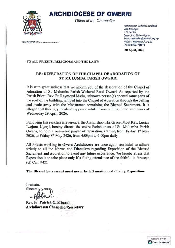 Archdiocese memo